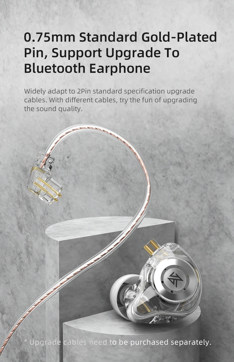 KZ EDX PRO Fones De Ouvido Dinâmicos HIFI Baixo com microfone