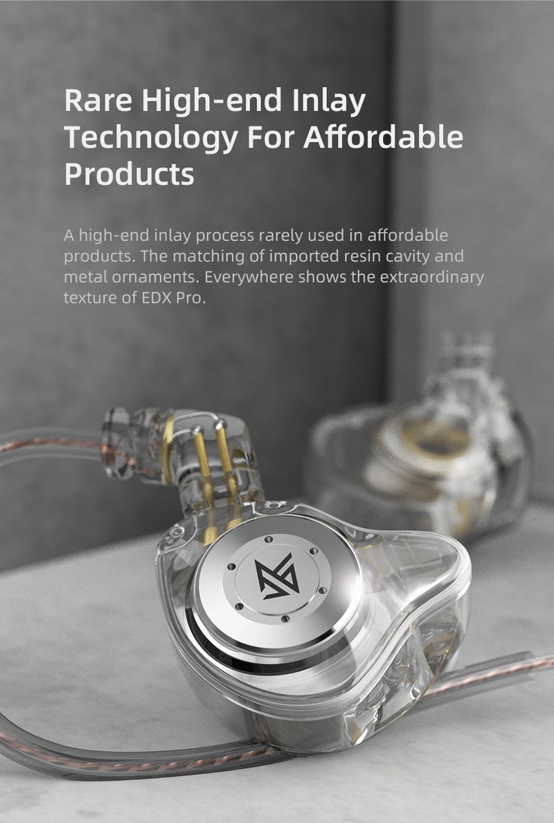 KZ EDX PRO Fones De Ouvido Dinâmicos HIFI Baixo com microfone