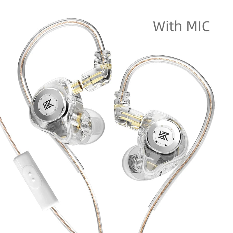 KZ EDX PRO Fones De Ouvido Dinâmicos HIFI Baixo com microfone