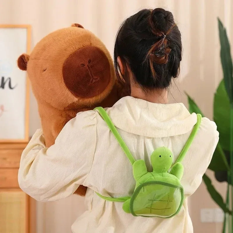 Capivarara Filó Pelúcia Gigante Antialérgica 23 Cm Mochila Cor Marrom