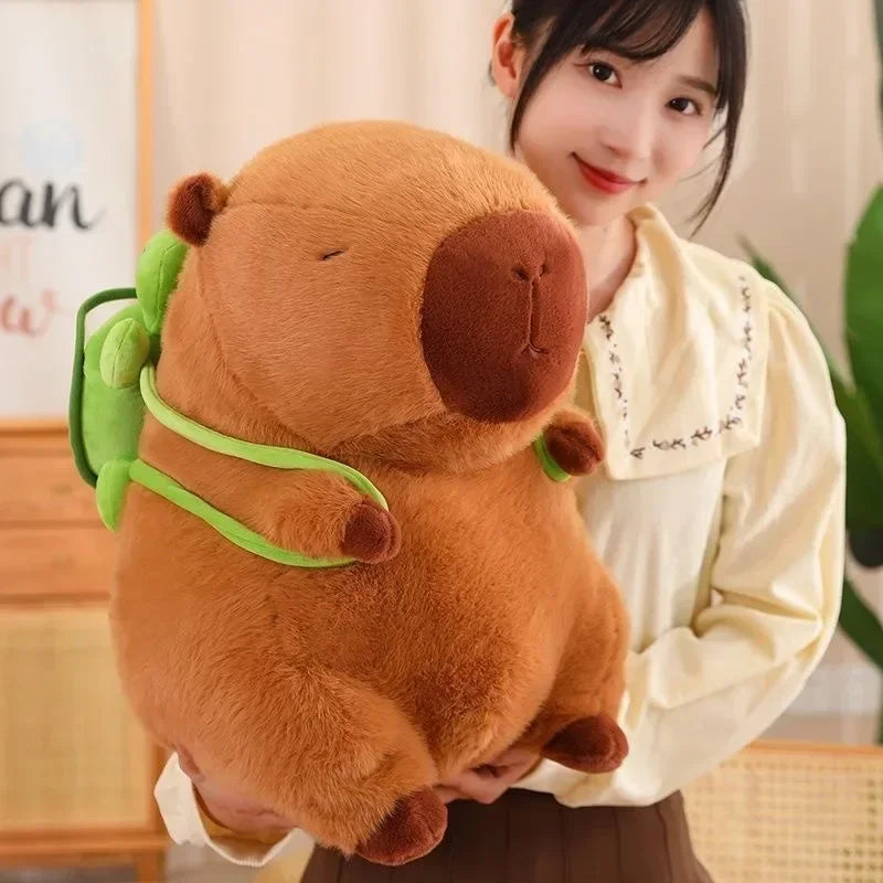 Capivarara Filó Pelúcia Gigante Antialérgica 23 Cm Mochila Cor Marrom
