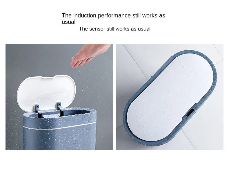 **Lixeira Inteligente Automática 7 L – Sensor Eletrônico à Prova d’Água para Cozinha e Banheiro, Design de Junção Estreita**
