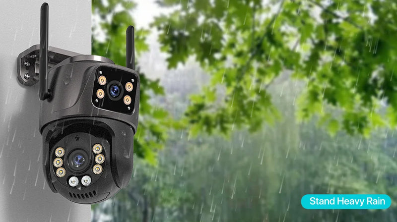 Câmera de Segurança 4K 8MP Wi-Fi PTZ – Dupla Lente com Rastreamento Inteligente e Visão Noturna | IP66 HD para Monitoramento Externo