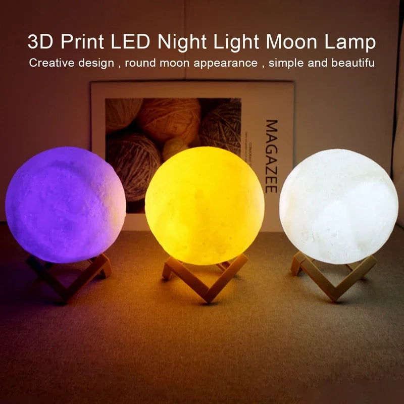 Moon Light LED Galáxia – Luminária Lunar Criativa | Presente Infantil e Decoração de Quarto