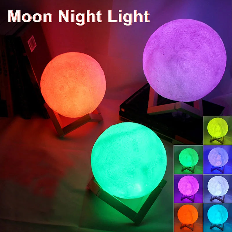 Moon Light LED Galáxia – Luminária Lunar Criativa | Presente Infantil e Decoração de Quarto