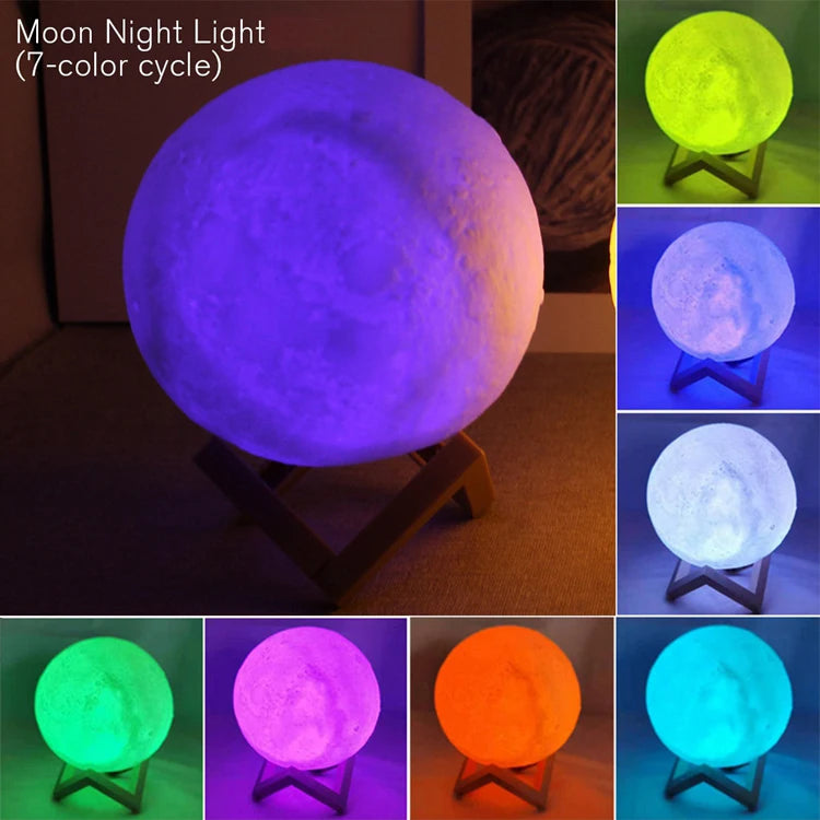 Moon Light LED Galáxia – Luminária Lunar Criativa | Presente Infantil e Decoração de Quarto