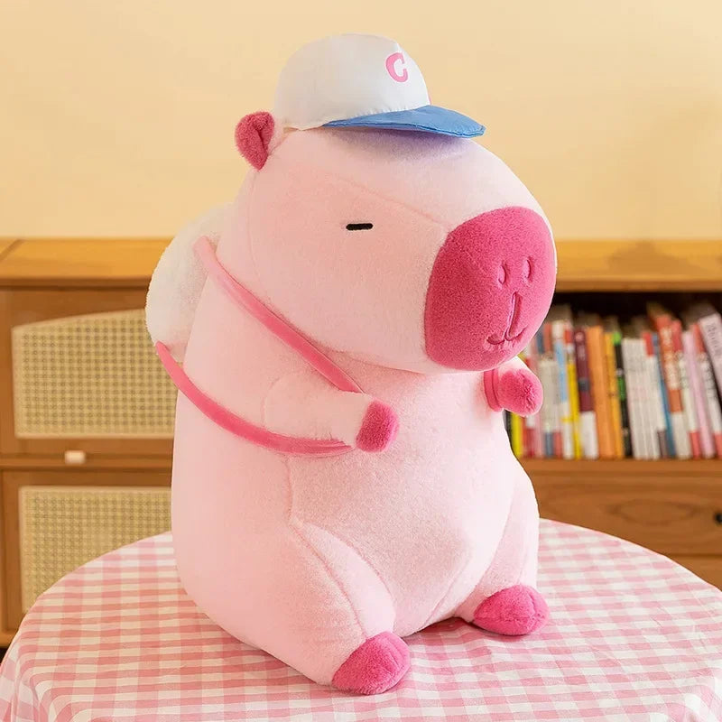 Capivarara Filó Pelúcia Gigante Antialérgica 23 Cm Mochila Cor Marrom
