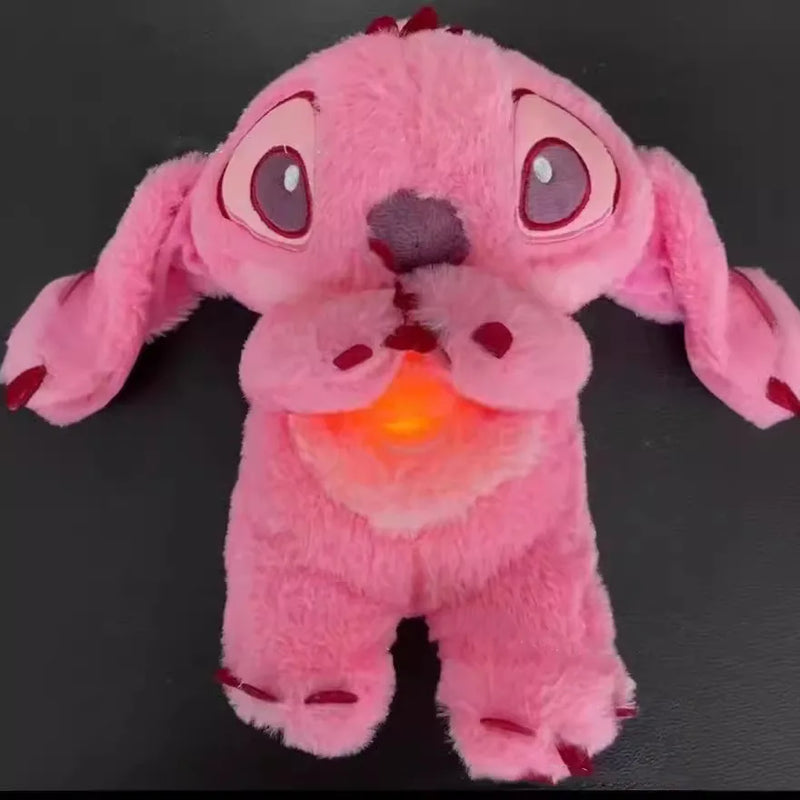 Pelúcia Stitch Rosa com Luz e Música – Brinquedo Kawaii Infantil para Dormir | Presente Fofo para Crianças