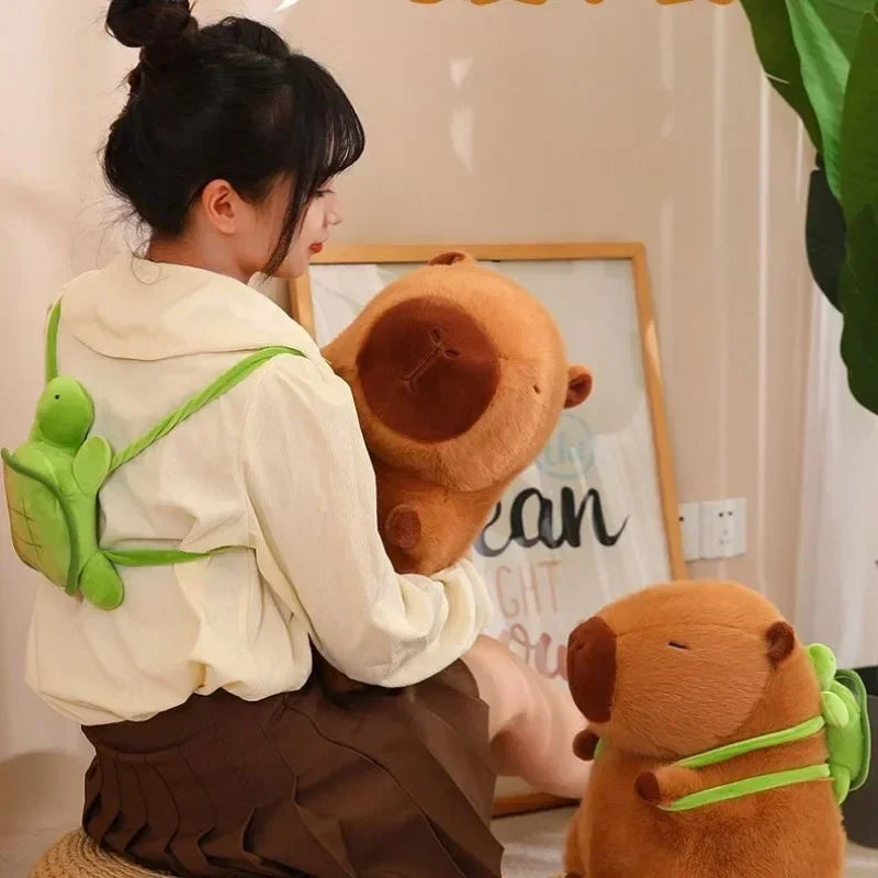Capivarara Filó Pelúcia Gigante Antialérgica 23 Cm Mochila Cor Marrom