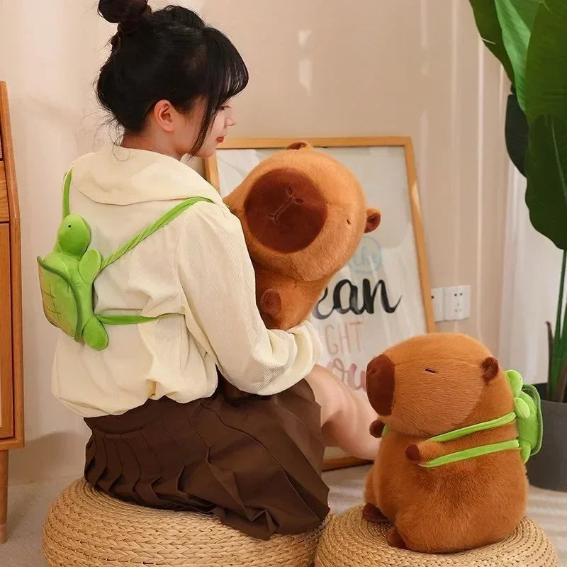 Capivarara Filó Pelúcia Gigante Antialérgica 23 Cm Mochila Cor Marrom