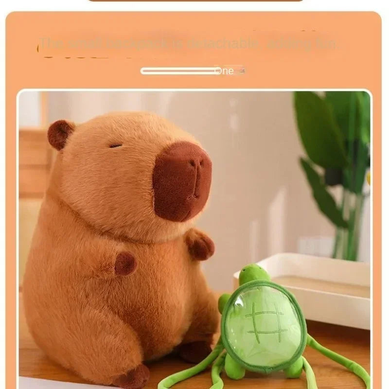 Capivarara Filó Pelúcia Gigante Antialérgica 23 Cm Mochila Cor Marrom
