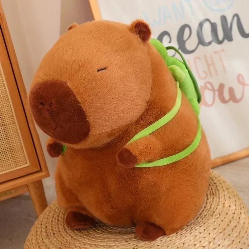 Capivarara Filó Pelúcia Gigante Antialérgica 23 Cm Mochila Cor Marrom