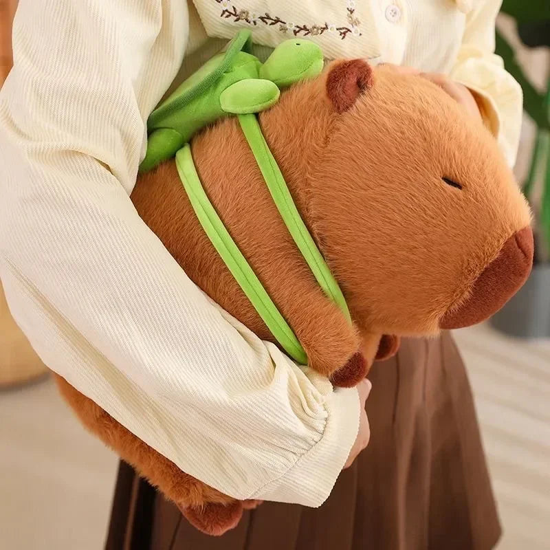 Capivarara Filó Pelúcia Gigante Antialérgica 23 Cm Mochila Cor Marrom