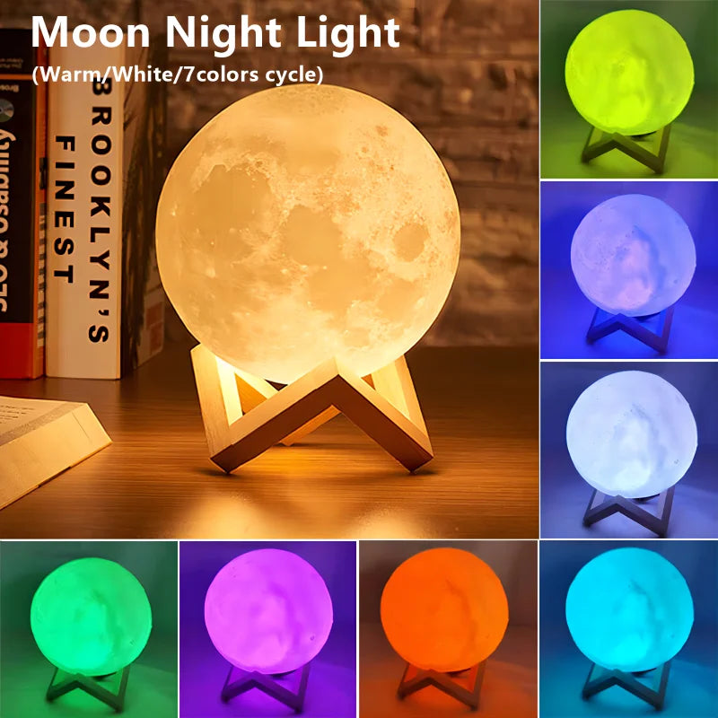 Moon Light LED Galáxia – Luminária Lunar Criativa | Presente Infantil e Decoração de Quarto